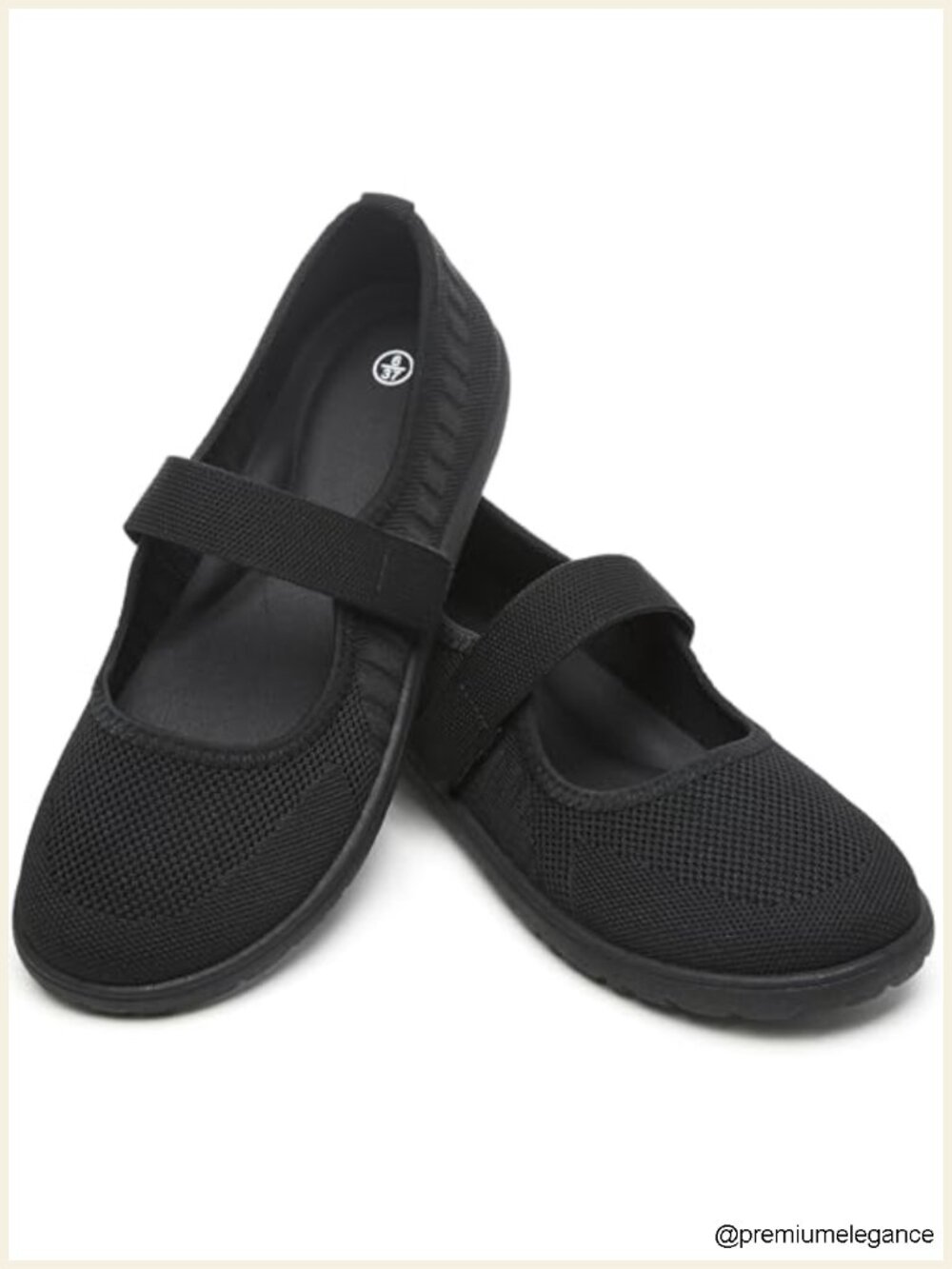 Wide Toe Box Knit Mary Jane Flats Women Slip-On Breathable Comfort Shoes